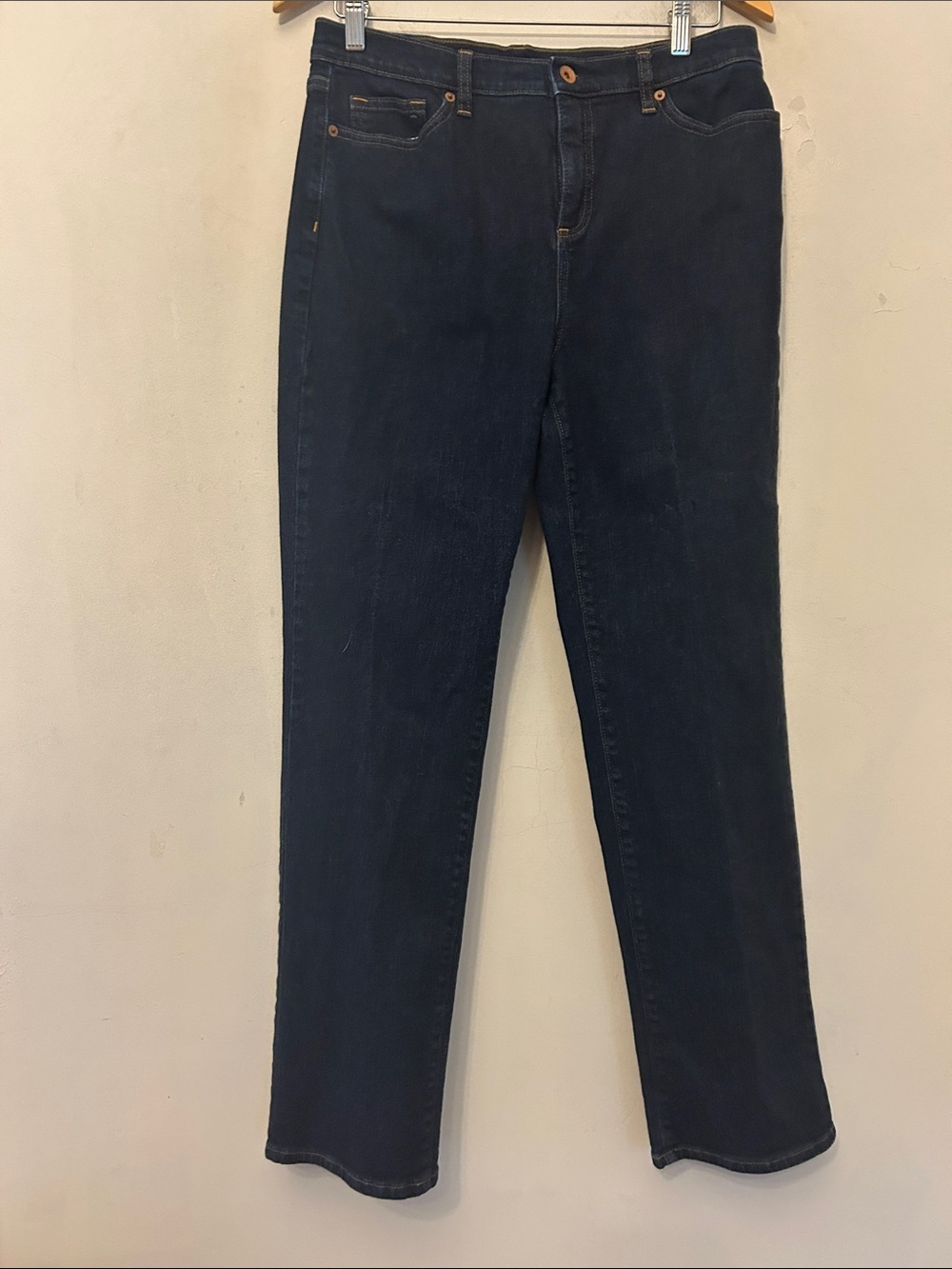 Lands End Classic High-Rise Dark Blue Straight leg jeans Size 10 EUC